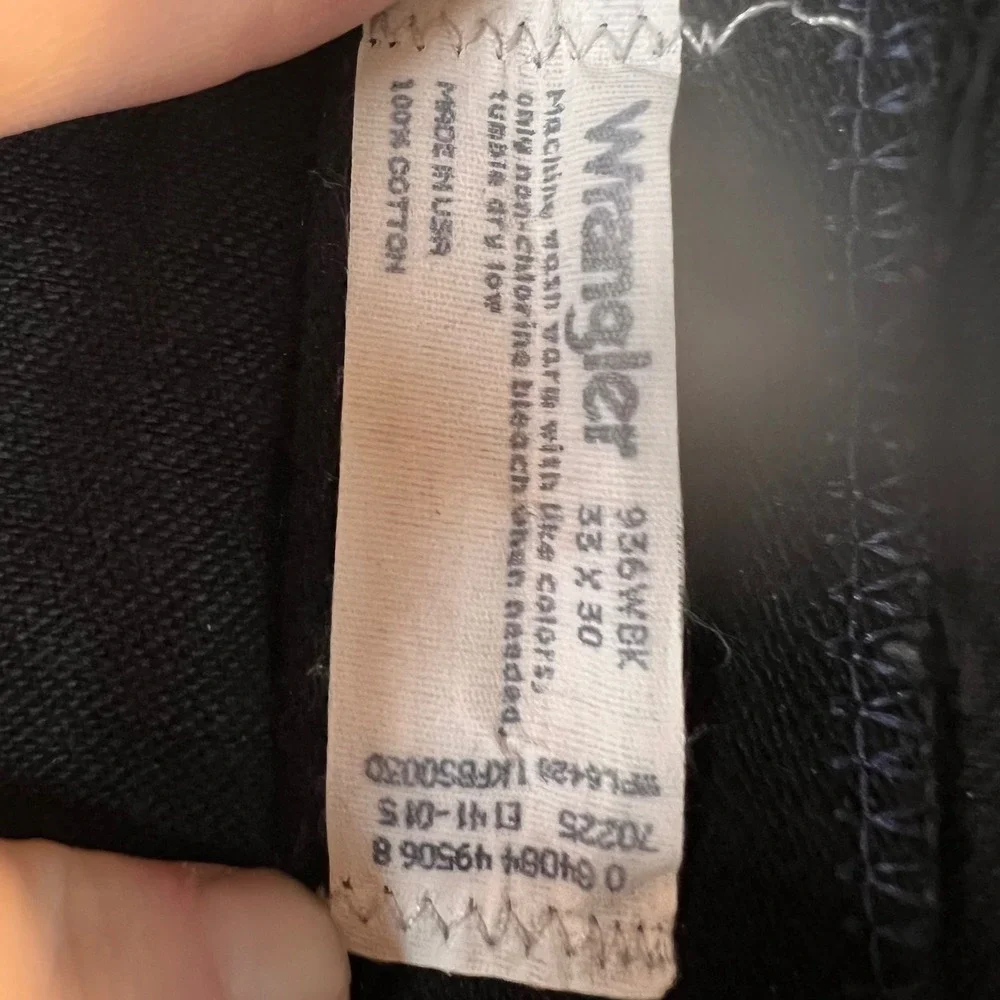 Wrangler 936WBK Cowboy Cut Slim Fit Black Denim Jeans Mens 33x30 Made in USA
